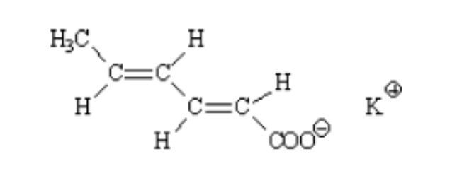 Chất bảo quản E202 - Kali Sorbat - Potassium Sorbate - Cấu tạo phân tử